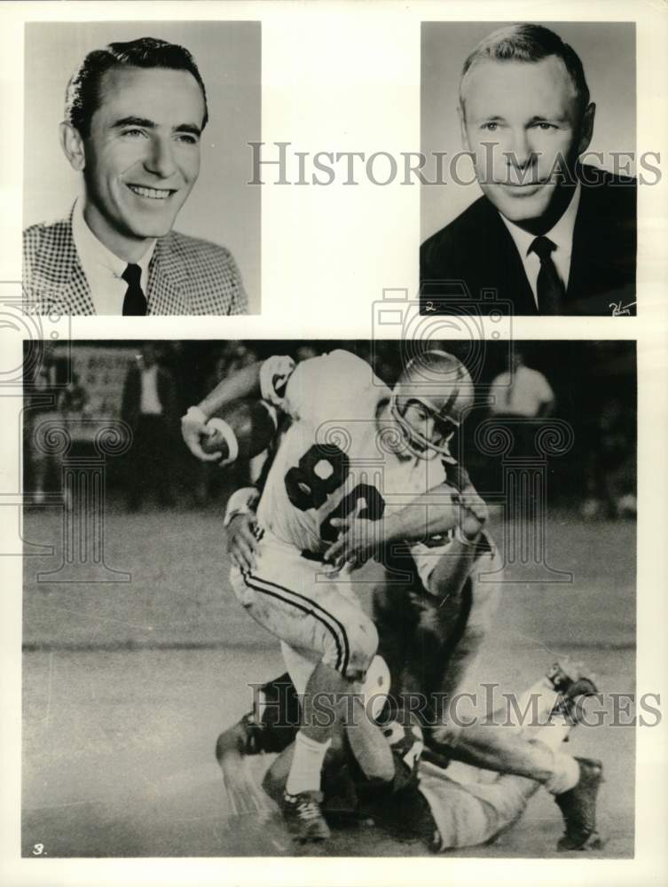 1963 Press Photo Sportscasters Chris Schenkel & Paul Christman, All-America Game- Historic Images