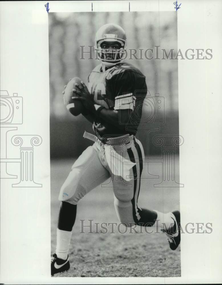 1985 Press Photo University of Southern California's Rodney Peete, Football- Historic Images