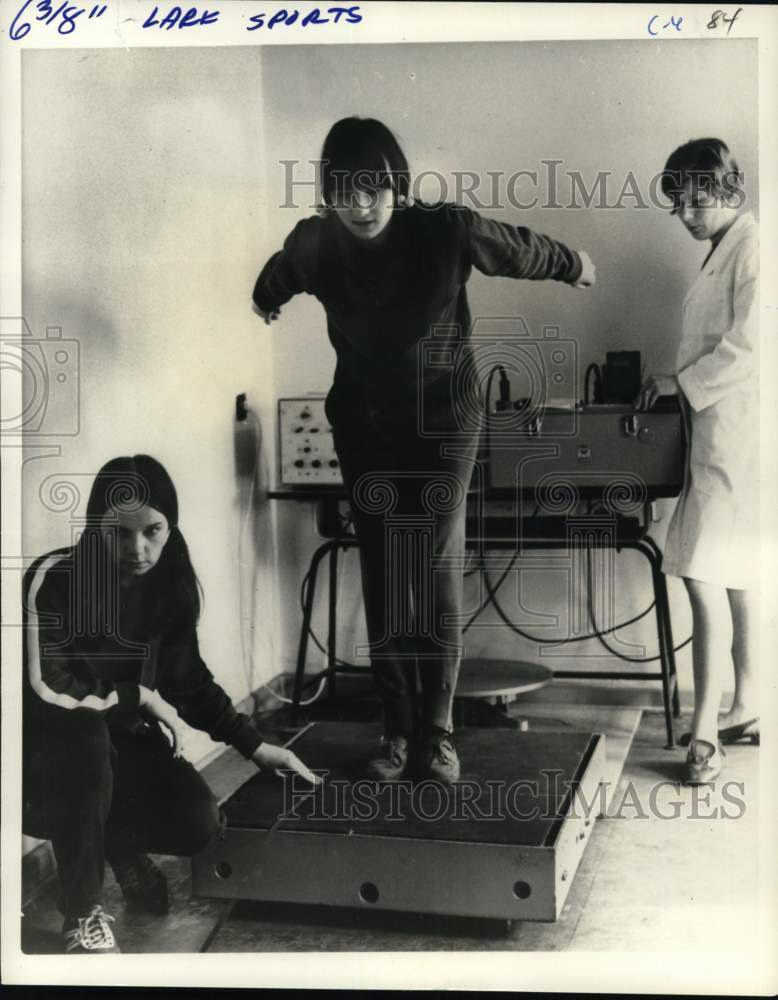 1976 Press Photo Biomechanics at a sports college in Leipzig, East Germany- Historic Images