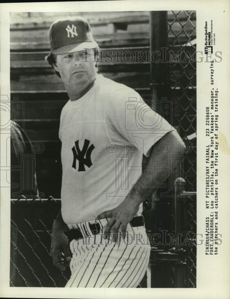 1986 Press Photo New York Yankees manager Lou Piniella, Fort Lauderdale training- Historic Images
