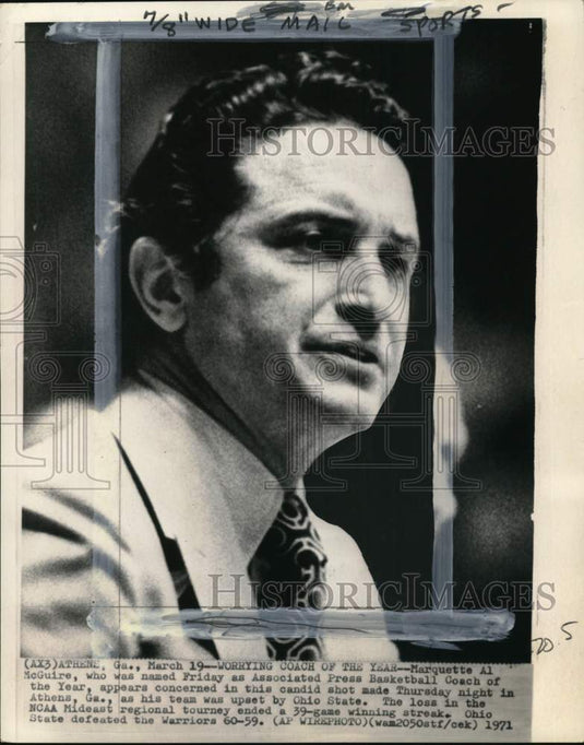 1971 Press Photo Basketball Coach Al McGuire, Athens, Georgia - pis03021- Historic Images