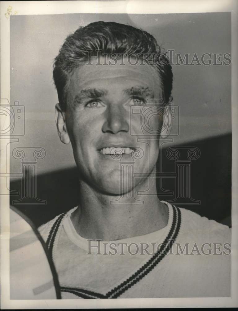1951 Press Photo Tennis player Frank Sedgman, wins Davis Cup, Sydney, Australia- Historic Images