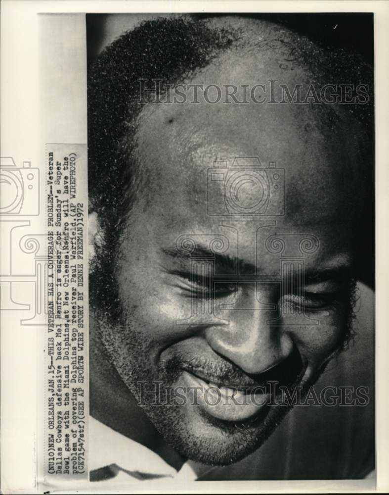 1972 Press Photo Football player Mel Renfro, Dallas Cowboys defensive back- Historic Images