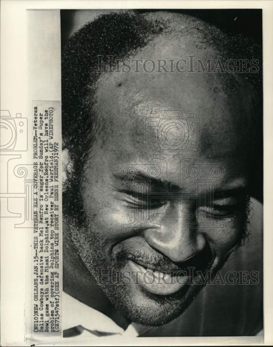 1972 Press Photo Football player Mel Renfro, Dallas Cowboys defensive back- Historic Images