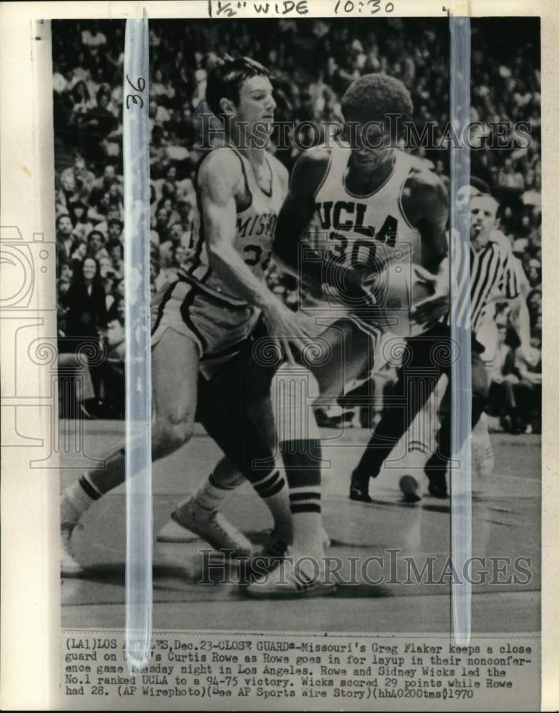 1970 Press Photo Missouri & UCLA Players during Basketball game, Los Angeles- Historic Images