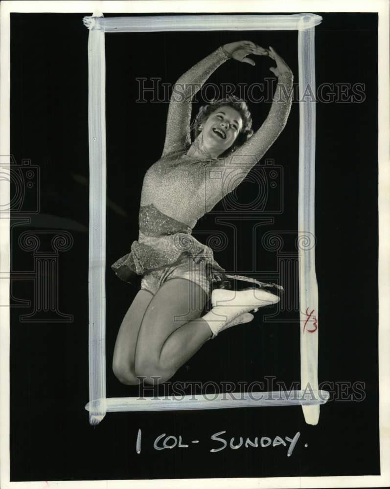 1957 Press Photo Ice Skater Andra McLaughlin, Shipstads &amp; Johnson Ice Follies- Historic Images