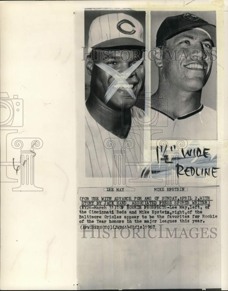 1967 Press Photo Baseball Rookie of the Year nominees Lee May & Mike Epstein- Historic Images