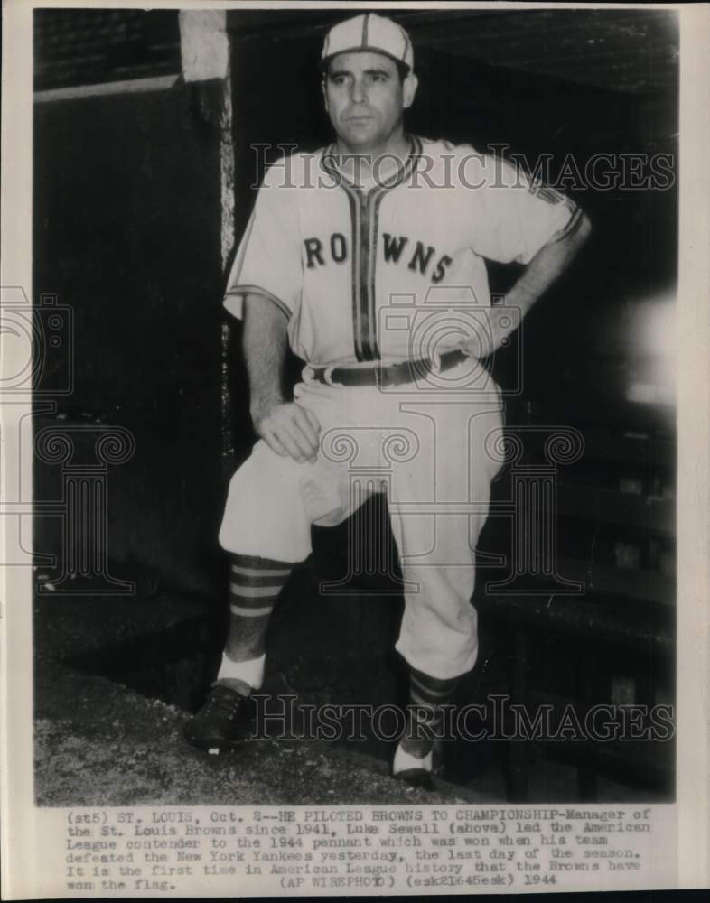 1944 Press Photo Browns' baseball manager Luke Sewell, St. Louis - pis03195- Historic Images