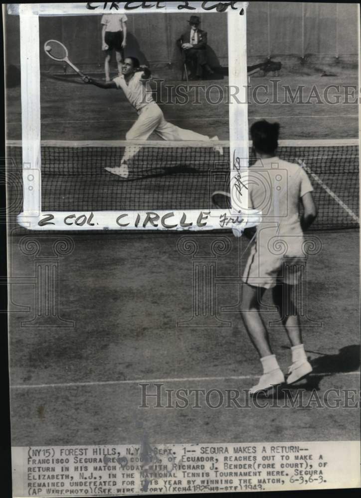 1943 Press Photo Francisco Segura &amp; Richard J. Bender&#39;s tennis match, New York- Historic Images