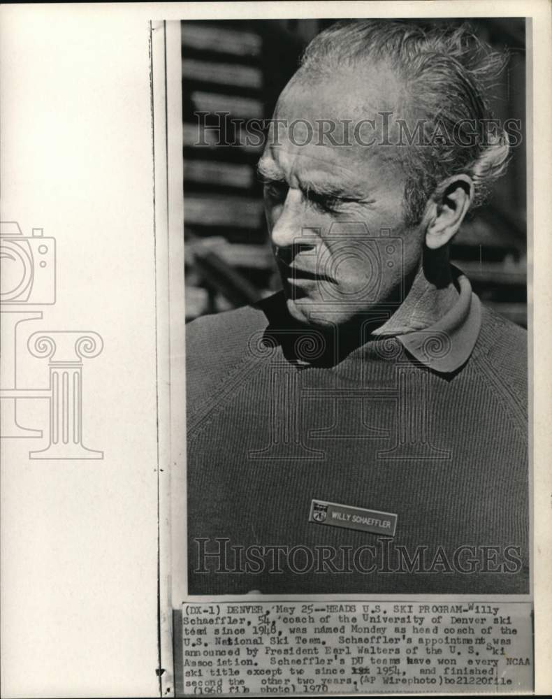 1970 Press Photo U.S. National Ski Team's Willy Schaeffler, Denver, CO- Historic Images