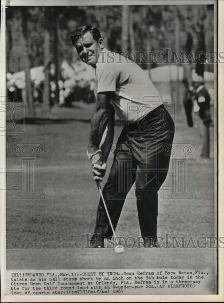 1967 Press Photo Dean Refram during Citrus Open Golf Tourney, Orlando, Florida- Historic Images