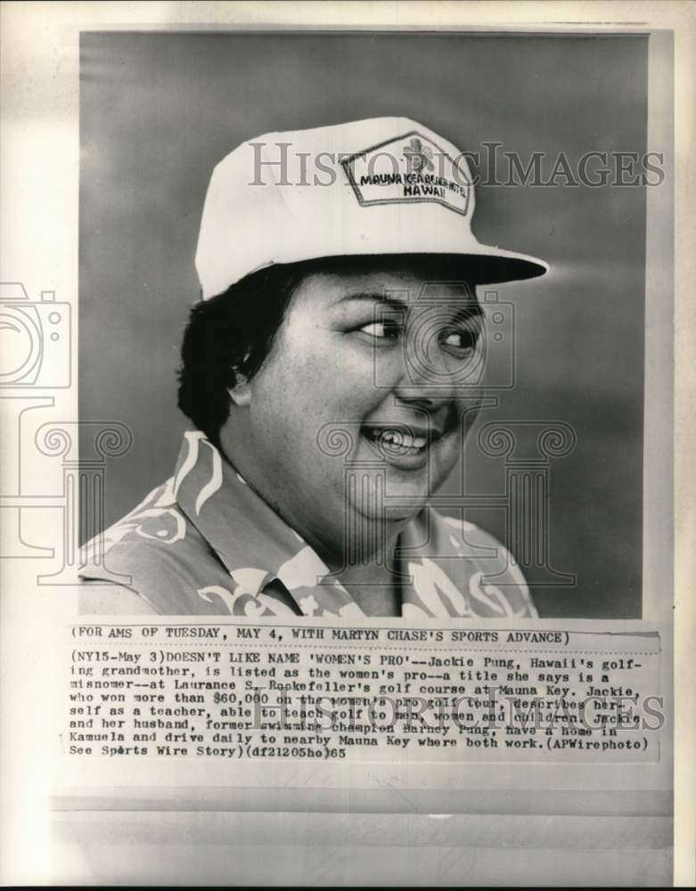 1965 Press Photo Golfer Jackie Pung named &quot;Women&#39;s Pro&quot; - pis03317- Historic Images