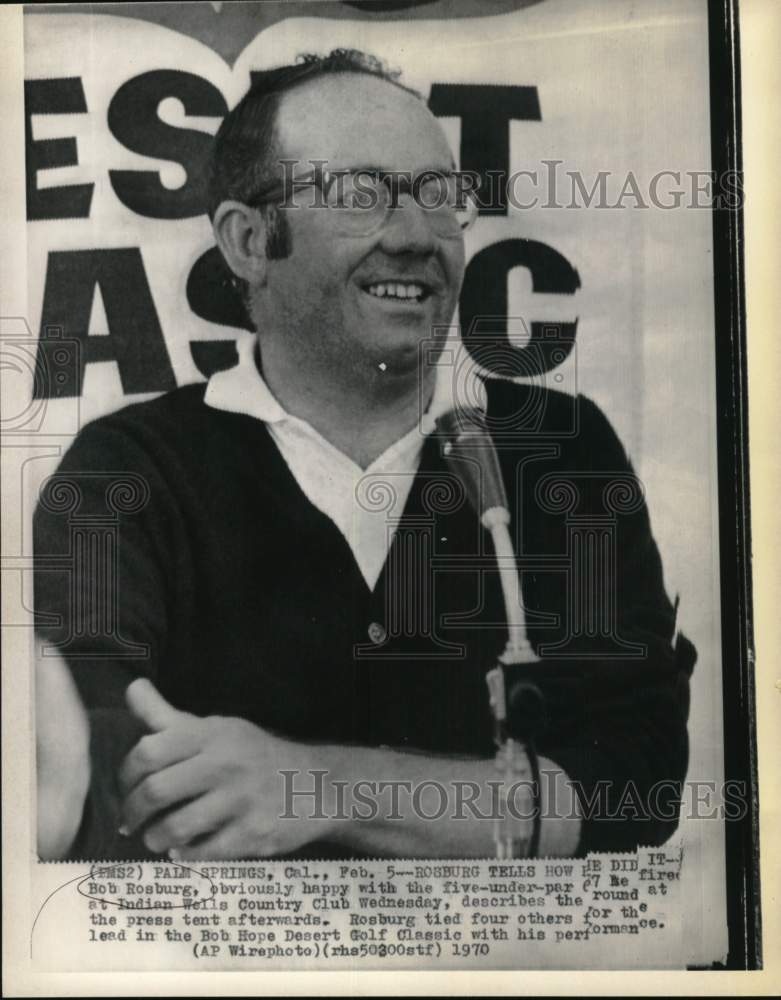 1970 Press Photo Golfer Bob Rosburg, Bob Hope Desert Golf, Palm Springs, CA- Historic Images