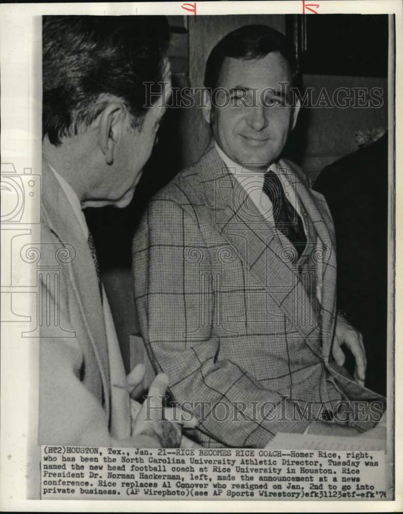 1979 Press Photo Rice University's Norman Hackerman & Homer Rice, Houston, Texas- Historic Images