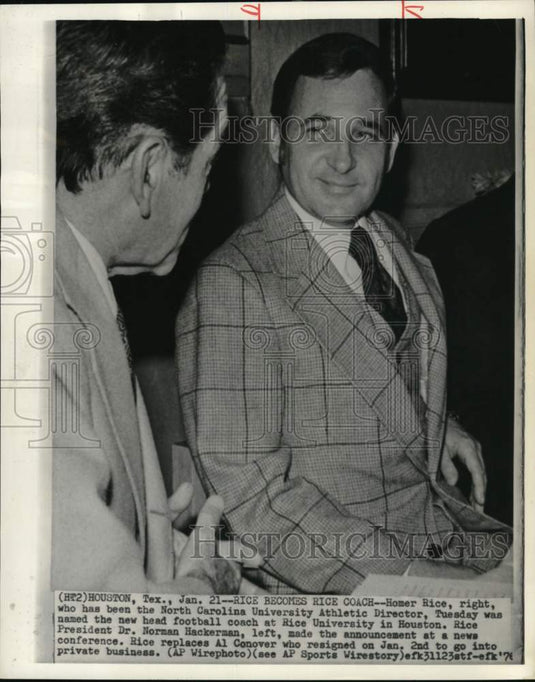 1979 Press Photo Rice University's Norman Hackerman & Homer Rice, Houston, Texas- Historic Images