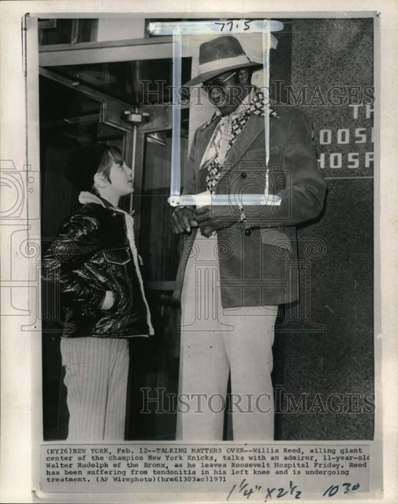1971 Press Photo Knicks basketball player Willis Reed & Walter Rudolph, New York- Historic Images