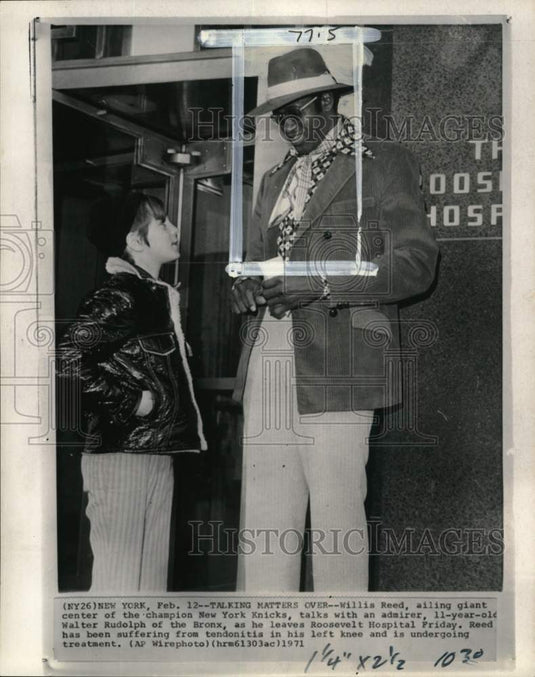 1971 Press Photo Knicks basketball player Willis Reed & Walter Rudolph, New York- Historic Images