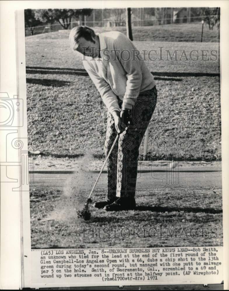 1971 Press Photo Golfer Bob Smith, Glen Campbell-Los Angeles Open, California- Historic Images