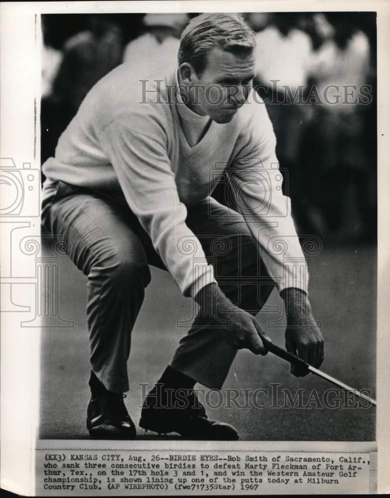 1967 Press Photo Golfer Bob Smith, Milburn Country Club, Kansas City, Missouri- Historic Images