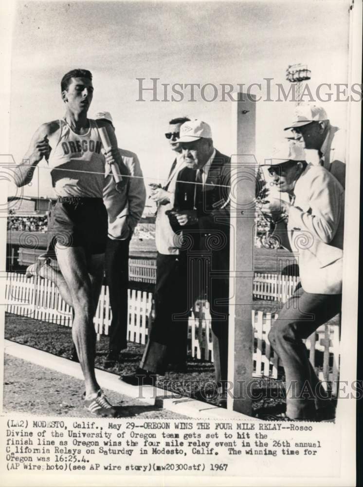 1967 Press Photo University of Oregon&#39;s Runner Rosco Divine, California Relays- Historic Images
