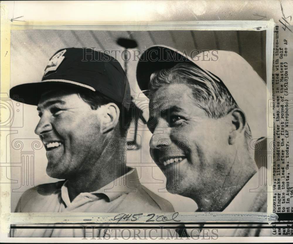 1963 Press Photo Mike Souchak & Bo Wininger, Masters Golf Tournament, Georgia- Historic Images