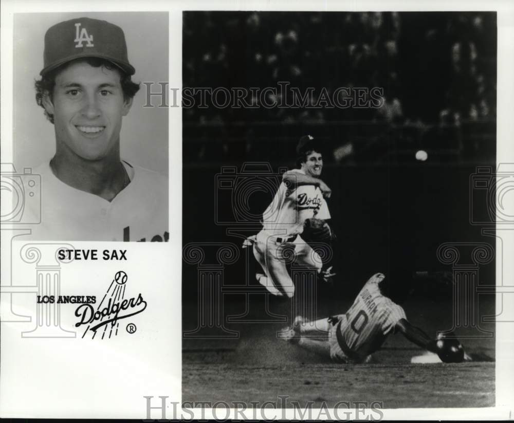 1983 Press Photo Los Angeles Dodgers&#39; Steve Sax during baseball game - pis03758- Historic Images