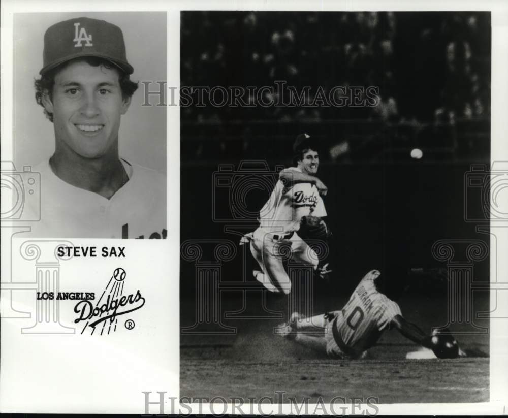 1983 Press Photo Los Angeles Dodgers' Steve Sax during baseball game - pis03758- Historic Images