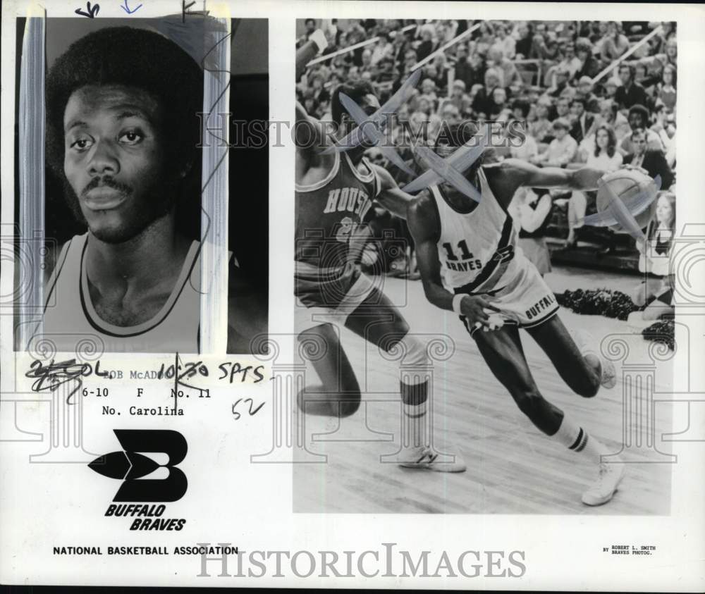 1973 Press Photo Basketball player Bob McAdoo on offensive play - pis03767- Historic Images