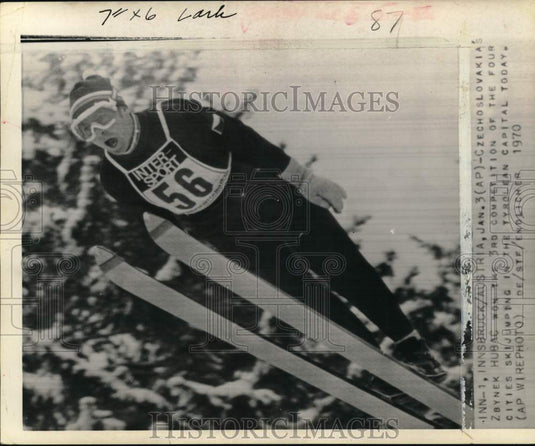 1970 Press Photo Zbynek Hubac in Four-Cities Ski-Jumping Championship, Innsbruck- Historic Images