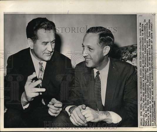 1960 Press Photo Joe Kuharich, National Football Commissioner Pete Rozelle- Historic Images
