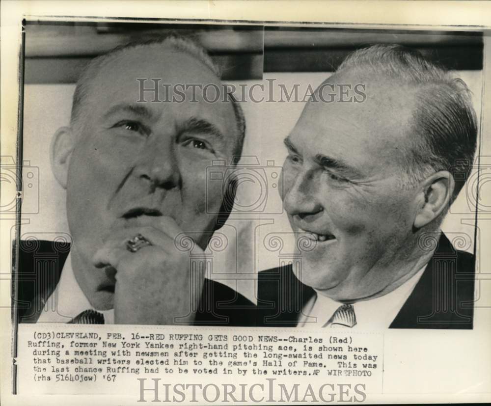 1967 Press Photo Baseball Hall of Famer Ex-Yankees&#39; pitcher Charles Ruffing, OH- Historic Images