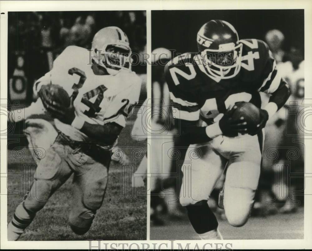 1981 Press Photo Cleveland Browns&#39; Greg Pruitt &amp; New York Jets&#39; Bruce Harper- Historic Images