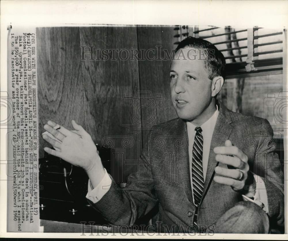 1960 Press Photo National Football Commissioner Pete Rozelle in Bala Cynwyd, PA- Historic Images