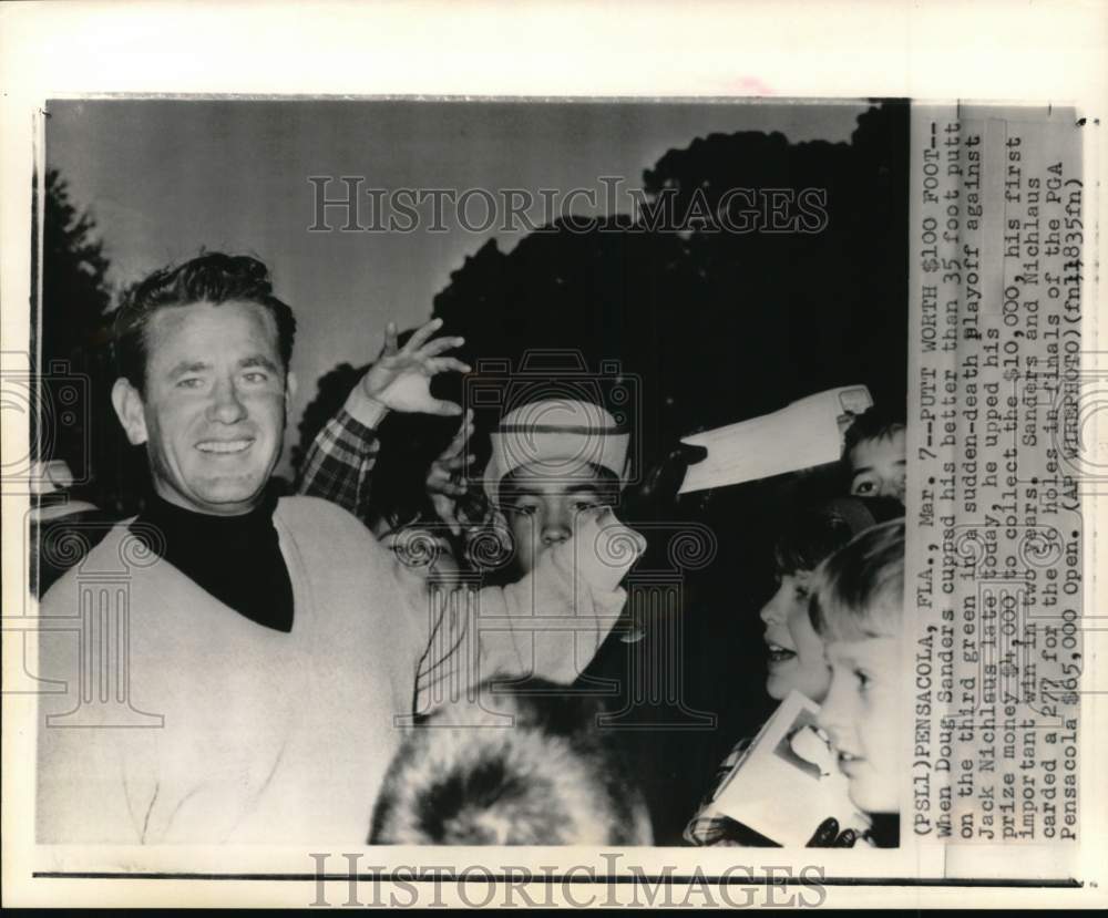 1965 Press Photo Golfer Doug Sanders wins PGA Pensacola Open, Pensacola, Florida- Historic Images