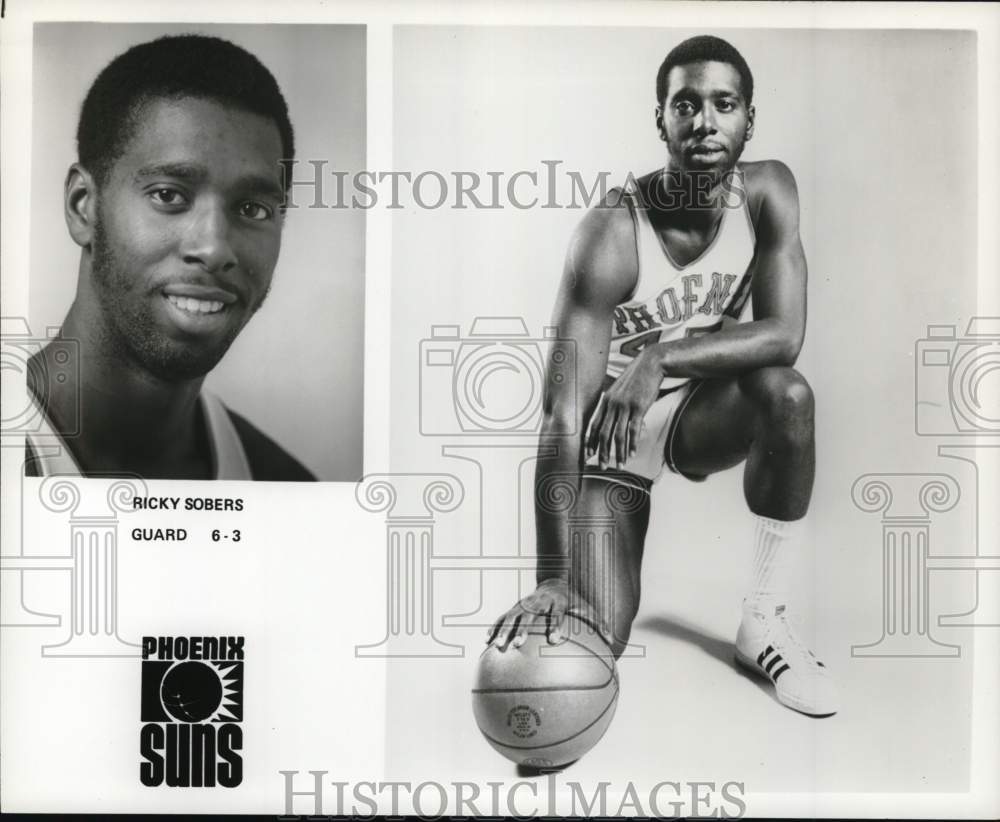 1975 Press Photo Phoenix Suns&#39; guard Ricky Sobers, basketball player - pis04066- Historic Images