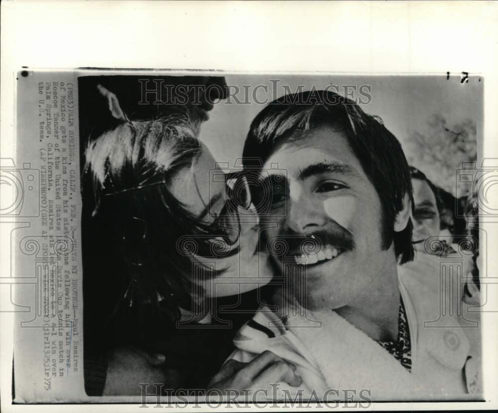 1975 Press Photo Tennis player Raul Ramirez &amp; sister Anna, Davis Cup, California- Historic Images