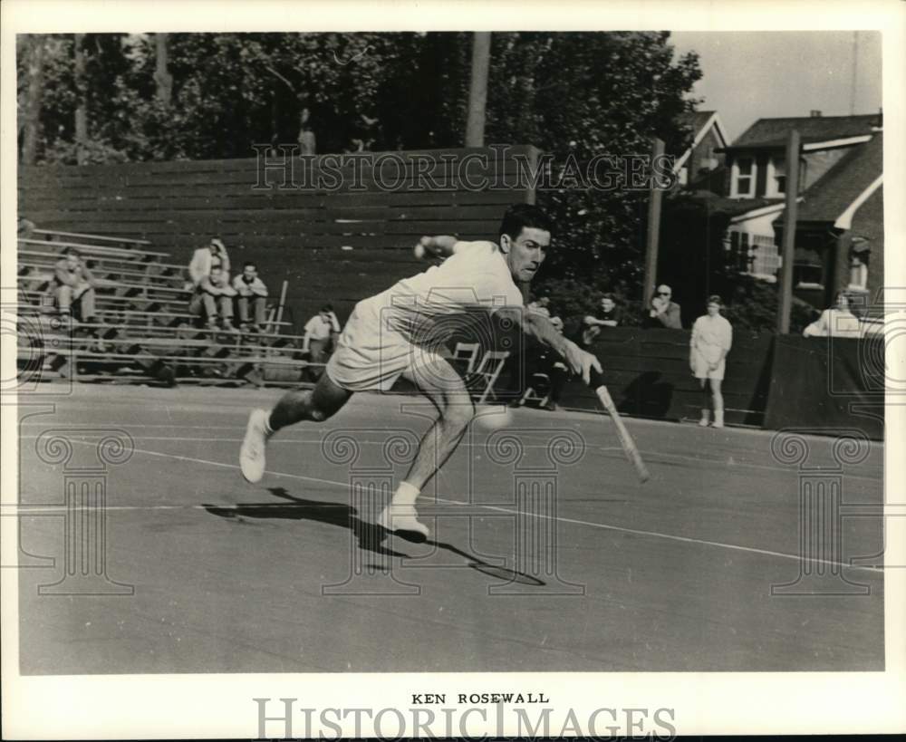 1963 Press Photo Tennis player Ken Rosewall in action - pis04229- Historic Images
