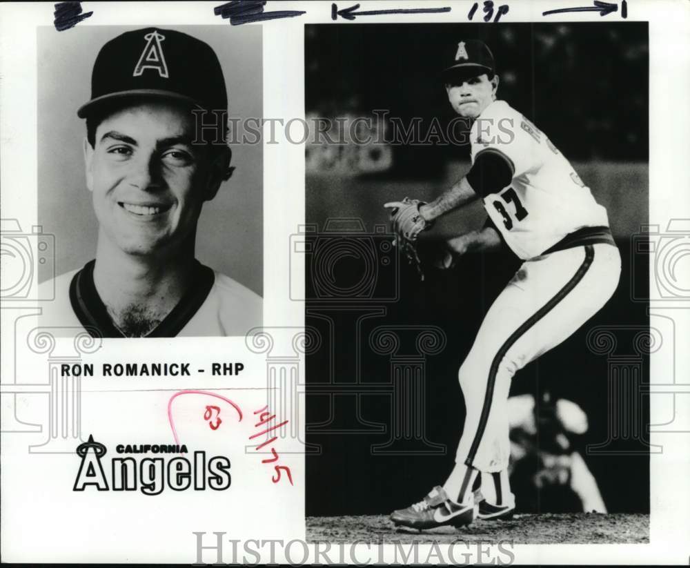 1986 Press Photo California Angels Baseball player Ron Romanick - pis04232- Historic Images