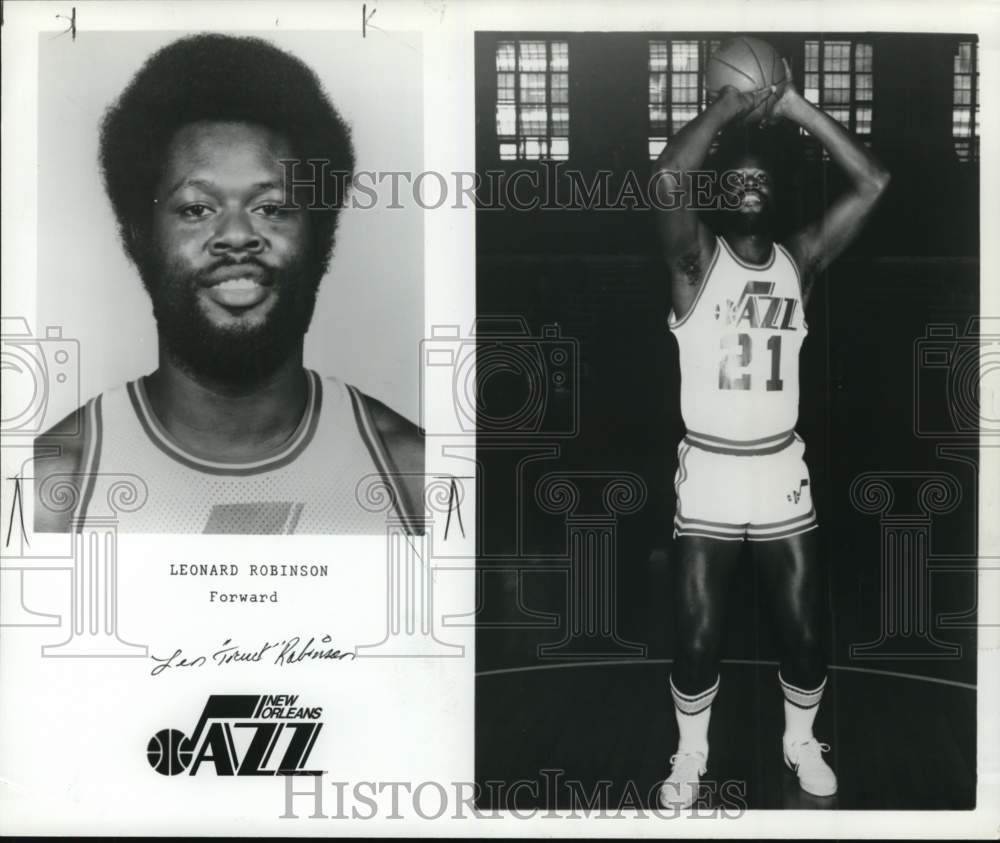 1977 Press Photo New Orleans Jazz Basketball player Leonard &quot;Truck&quot; Robinson- Historic Images