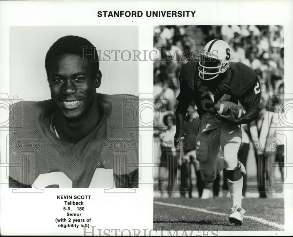 1987 Press Photo Stanford University Football player Kevin Scott - pis04259- Historic Images