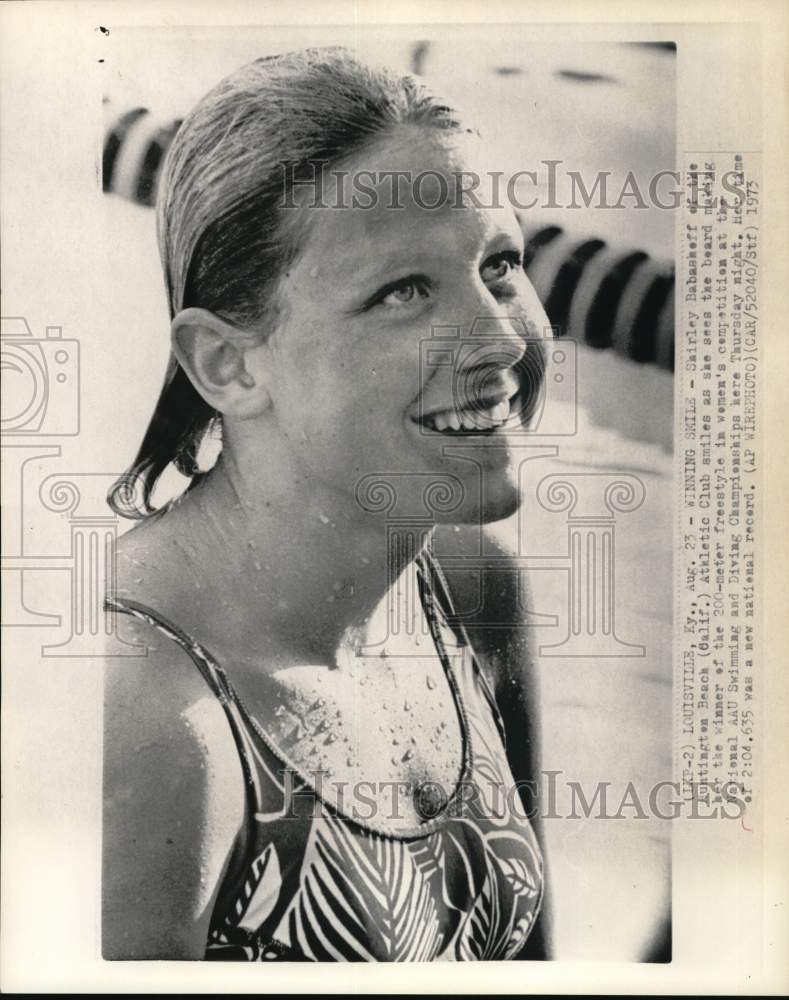1973 Press Photo Shirley Babashoff, AAU Swimming & Diving Championships, KY- Historic Images