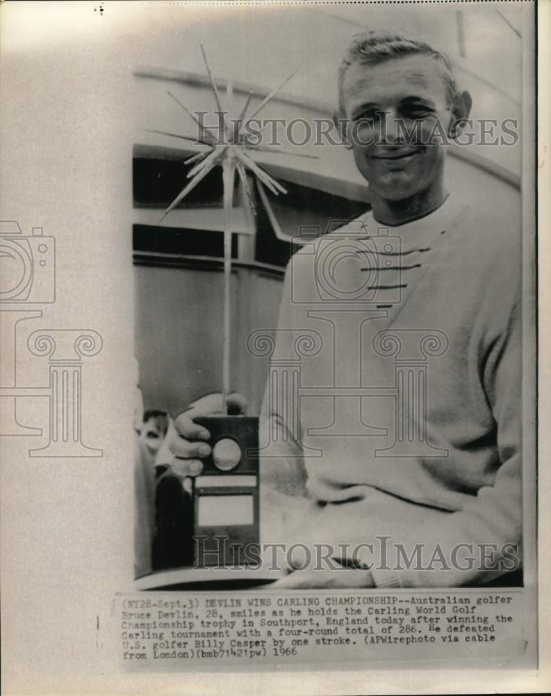 1966 Press Photo Bruce Devlin wins Carling World Golf Championship, England- Historic Images