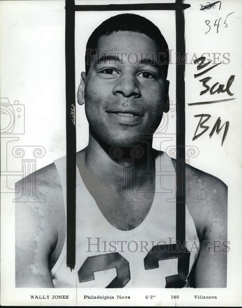 1968 Press Photo Portrait of Philadelphia 76ers&#39; basketball player Wally Jones- Historic Images