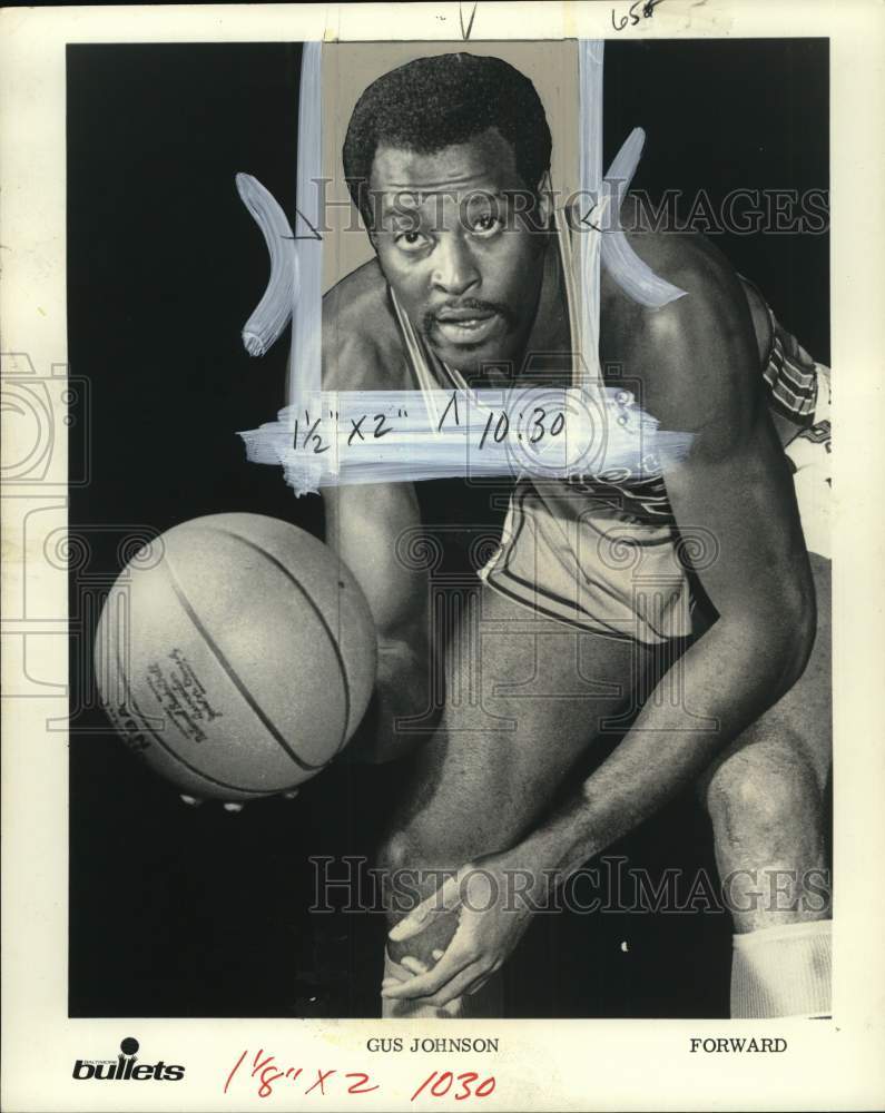 1969 Press Photo Portrait of Baltimore Bullets&#39; basketball player Gus Johnson- Historic Images