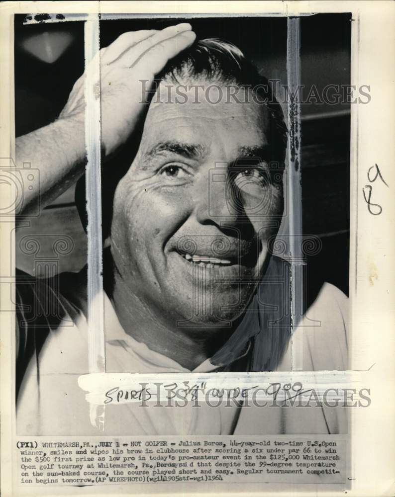 1964 Press Photo Golfer Julius Boros after Whitemarsh Open Tourney, Pennsylvania- Historic Images