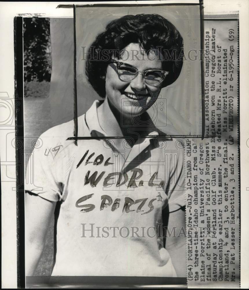 1950 Press Photo Golfer Shirley Englehorn in Portland, Oregon - pis04586- Historic Images