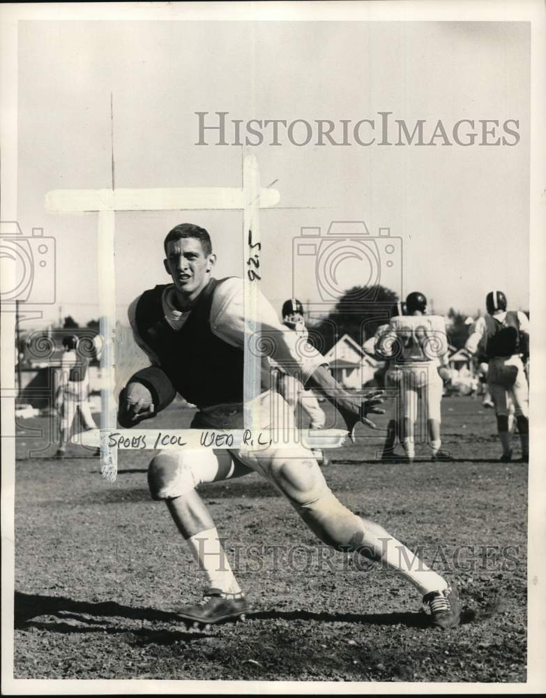 1963 Press Photo Lynx football player Ron Edlin - pis04632- Historic Images