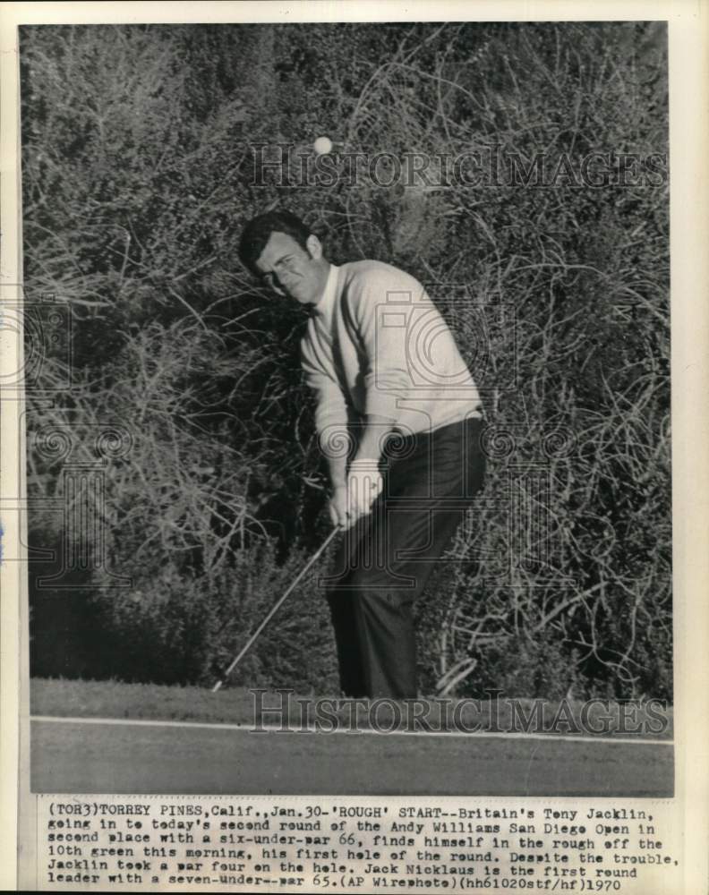 1970 Press Photo Golfer Tony Jacklin, Andy Williams San Diego Open, California- Historic Images