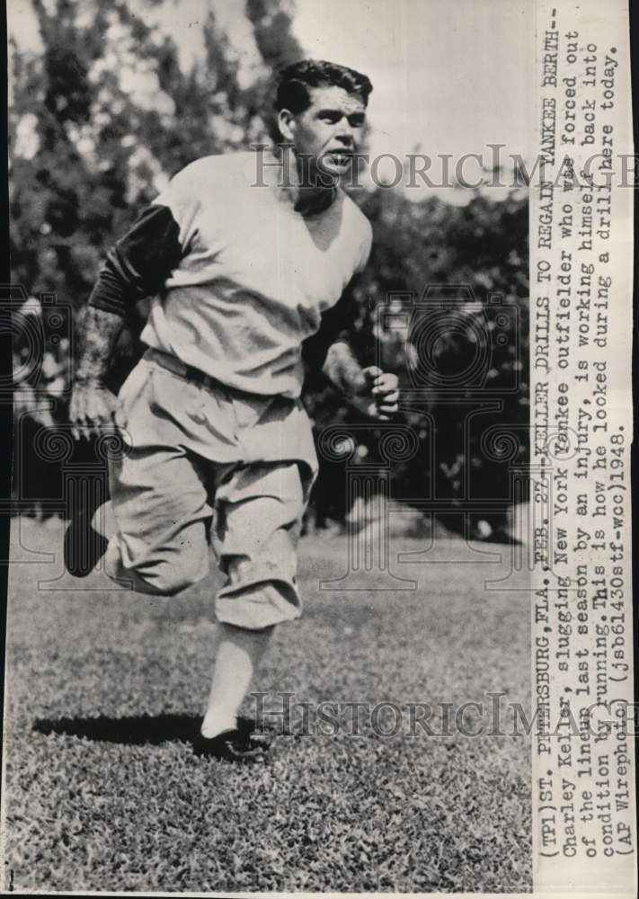 1948 Press Photo New York Yankees&#39; baseball player Charley Keller, Florida- Historic Images