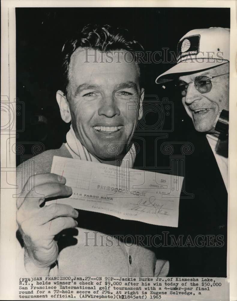 1963 Press Photo Golfer Jackie Burke Jr. wins San Francisco International, CA- Historic Images